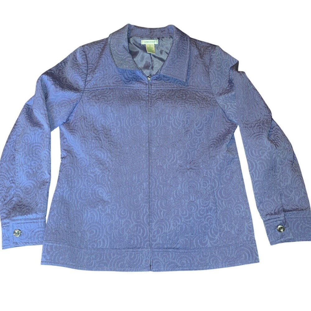 Laura Ashley Fitted Brocade Lavender color jacket blazer‎ Easter Size M Pockets